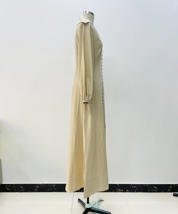 fall linen maxi casual dress