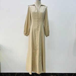 fall linen maxi casual dress