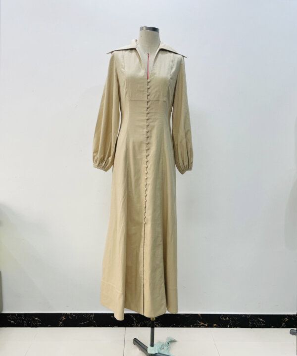 fall linen maxi casual dress