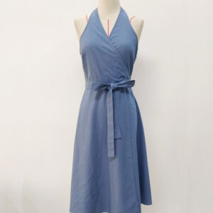 halter linen casual dress