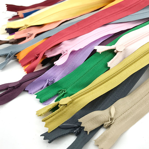 Garment accessories - zips in various colours