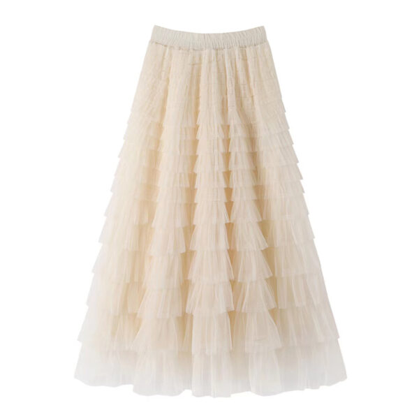 women mesh tulle long skirt