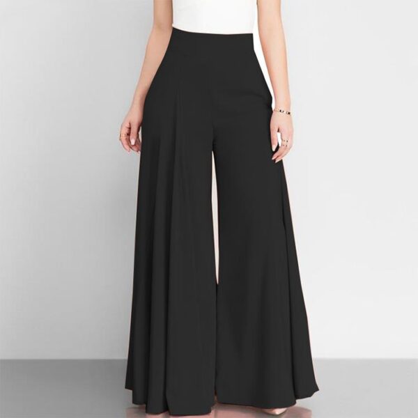 black wide leg women trousers/pant